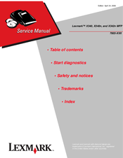 Lexmark 7003-100 X340 Service Manual