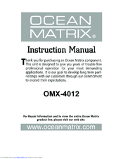 Ocean Matrix OMX-4012 Instruction Manual