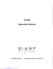 Biamp TC60 Operating Instructions Manual