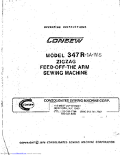 Consew 347R-1A-WS Operating Instructions Manual
