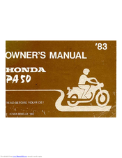 Honda PA50 1983 Owner's Manual