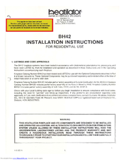 Heatilator BH42 Installation Instructions Manual