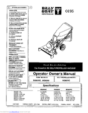 Billy Goat BG60AH Operator Owner's Manual