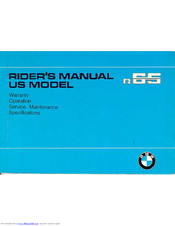 BMW R65 Rider's Manual