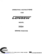 Consew 332R Operating Instructions Manual