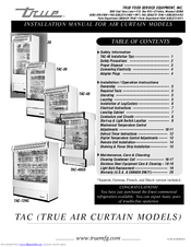 True Manufacturing Company TAC-48 Installation Manual