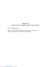 Infinity Primus Theater Pack 700P5PPS10 Owner's Manual