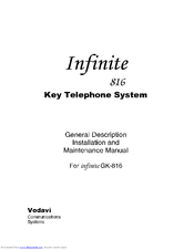 Vodavi Infinite 816 Installation And Maintenance Manual