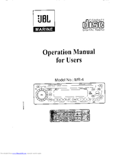 JBL MR-4 Operating Instructions Manual