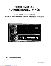 Nutone im-406 Service Manual