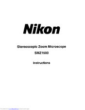 Nikon SMZ1500 Instructions Manual