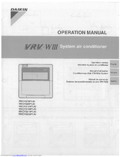 Daikin RWEYQ216PYJU Operation Manual