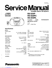 Panasonic RX-D29P Service Manual