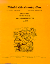 White's Treasuremaster G.E.B. Operator Instructions Manual