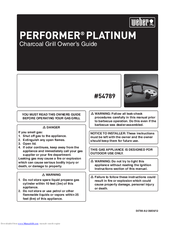 Weber Performer Platinum 54789 Owner's Manual