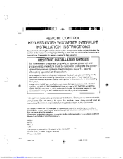 Code Alarm RCS2 Installation Instructions Manual