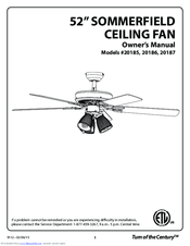 Turn of the century 20186 Owner's Manual