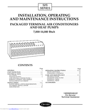 Carrier 52SE Installation, Operating And Maintenance Instructions