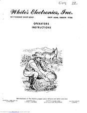 White's Coinmaster IV Operator Instructions Manual
