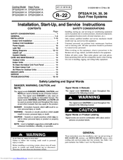 International comfort products DFS2H330K1A Installation, Service And User Instructions Manual
