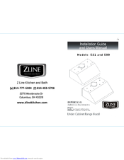 Zline 521 Installation Manual And User's Manual
