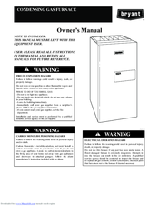 Bryant Condencing Gas Furnace Owner's Manual
