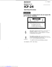 Sony ICF-24 Operating Instructions Manual