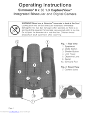 Simmons 8x30 1.3 CaptureView Operating Instructions Manual
