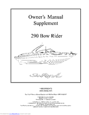 Sea Ray 2001 290 Bow Rider Owner's Manual Supplement
