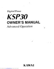 Kawai Digital Piano KSP30 Owner's Manual