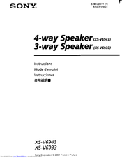 Sony XS-V6933 Marketing Instructions Manual