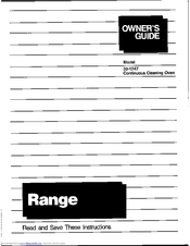 Tappan 33-1247 Owner's Manual