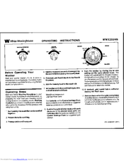 White-Westinghouse WWX233RB Operating Instructions