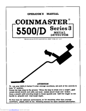 White's Coinmaster 5500D 3 Series Operator's Manual
