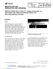 Vicon V1200X-RVS Instructions For Installation And Operation Manual