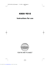 KitchenAid KRDD 9010 Instructions For Use Manual