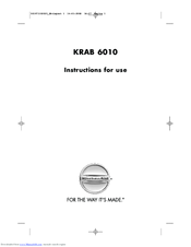 KitchenAid KRAB 6010 Instructions For Use Manual
