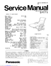 Panasonic EP 578 Service Manual