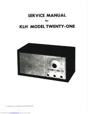 KLH 21 Service Manual