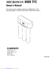 Ionics Micromax 6000 TFC Owner's Manual