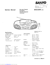 Sanyo MCD-Z46K Service Manual