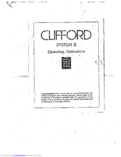 Clifford System II Operating Instructions Manual