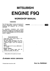 Mitsubishi F9Q Workshop Manual