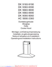 AEG DK 9090-9060 Operating And Installation Instructions
