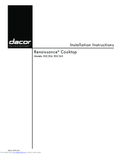 Dacor Preference Renaissance RGC304 Installation Instructions Manual