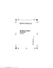 Optimus 32-Minute Digital Recorder Owner's Manual