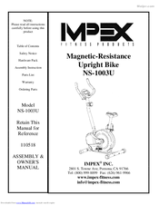Impex NS-1003U Assembly & Owners Manual