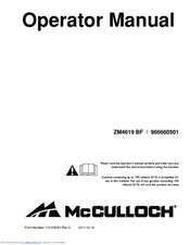 McCulloch ZM4619 BF Operator's Manual