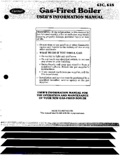 Carrier 61S User's Information Manual
