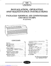 Carrier 52EE Installation, Operation And Maintenance Instructions